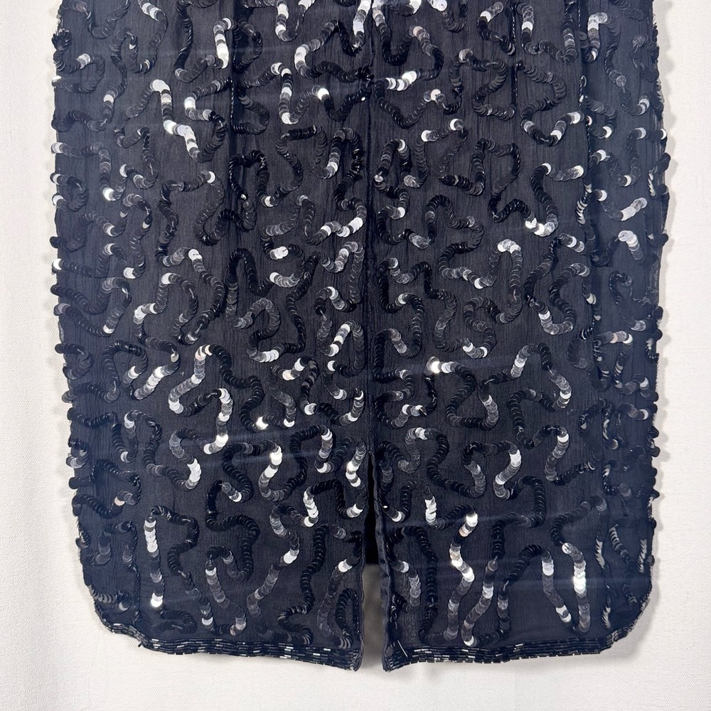 Vintage Sténay 100% Silk Beaded Sequin Cocktail Dress - Picture 6 of 8
